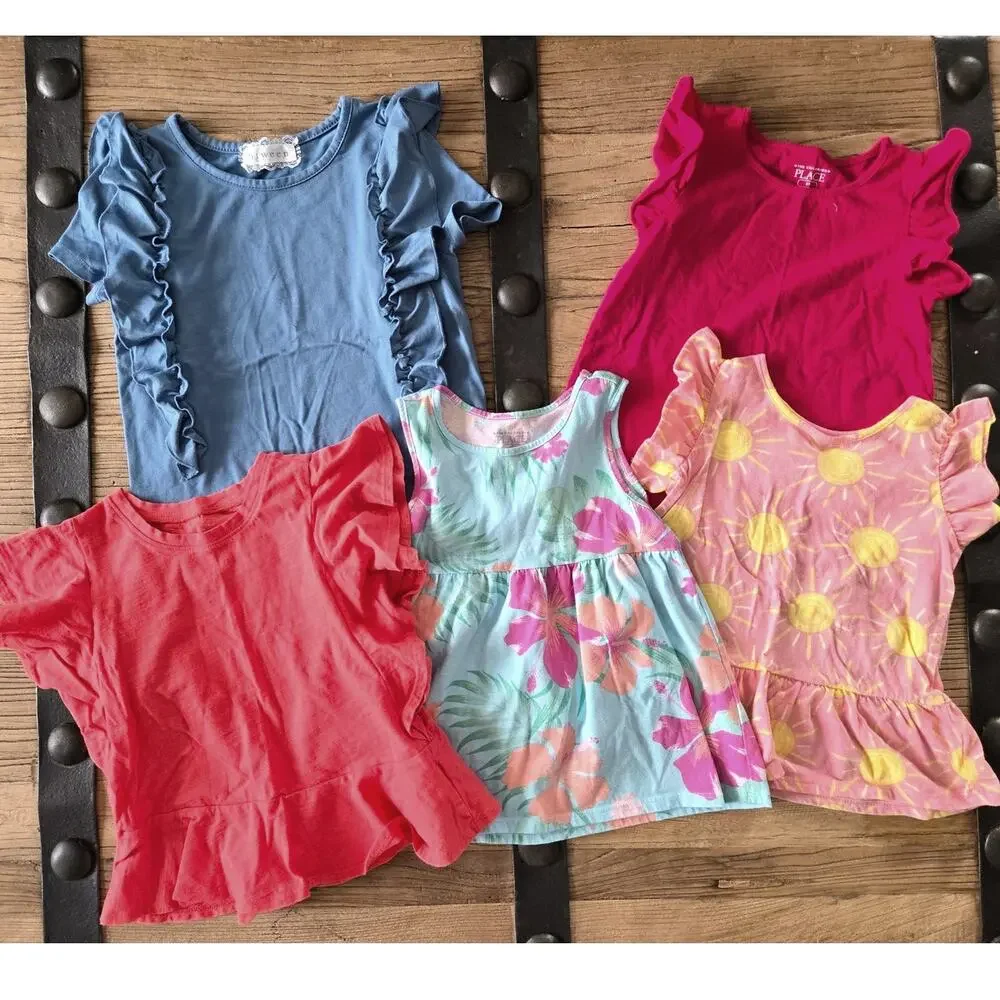 Children's Place Spring Summer Short Sleeve Top Bundle sz 5T